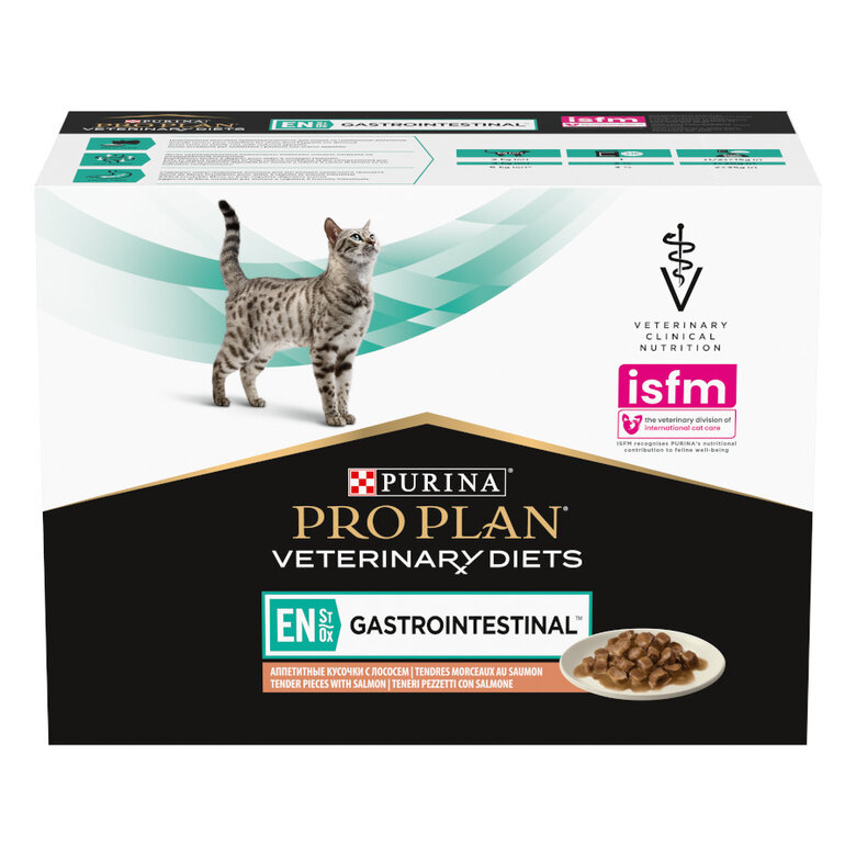 Pro Plan Veterinary Diets Feline En Gastrointestinal Salmón en Salsa sobre para gatos - Multipack 10, , large image number null